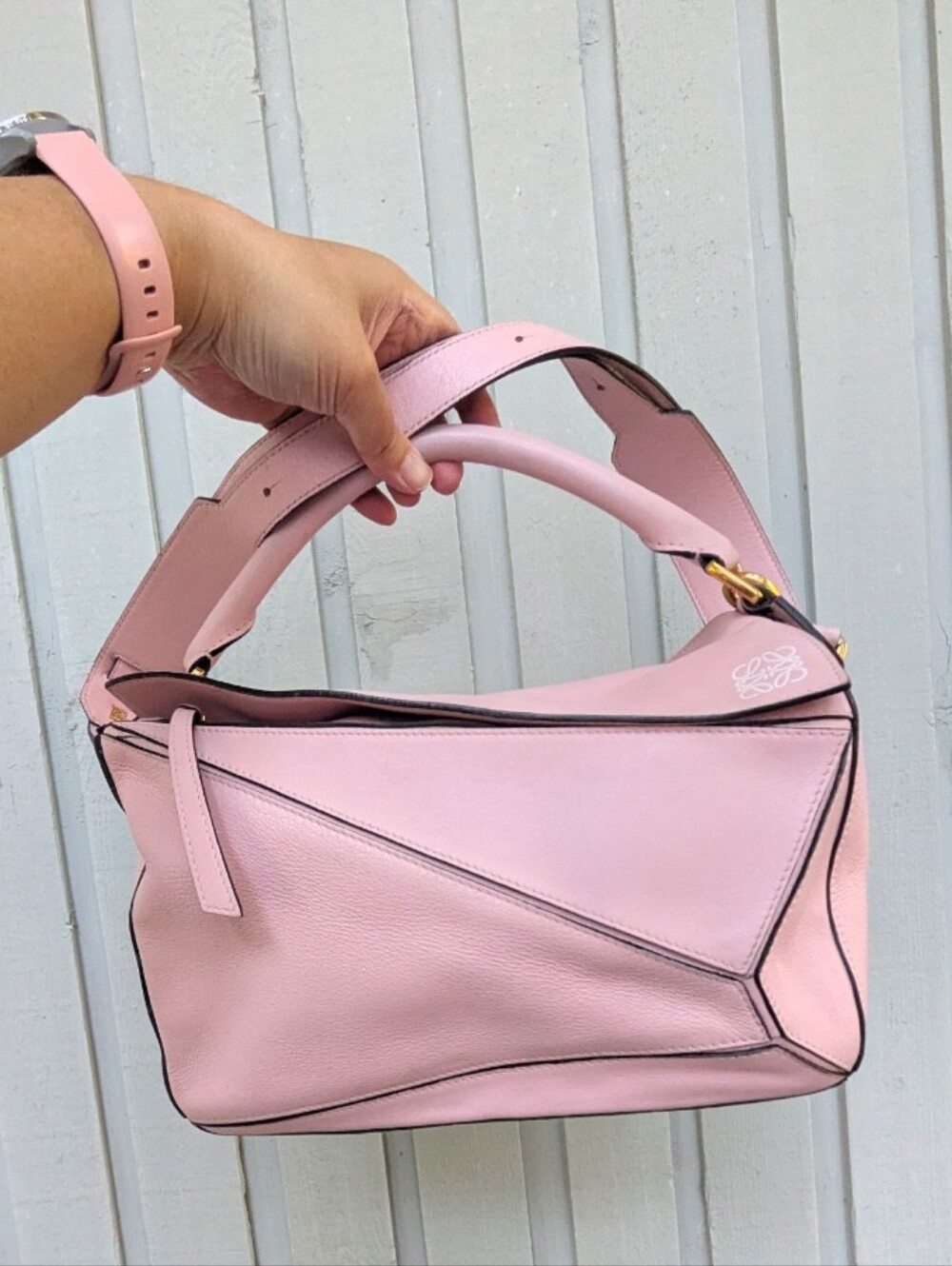 Authentic Pink Loewe Medium Puzzle Bag